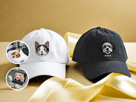 Custom Pet Photo Embroidered Hat - Personalized Dog Cat Cap