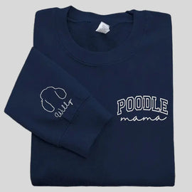 Irresistible Gift: Embroidered Dog Mom Sweatshirt Hoodie with Adorable Pet Ears on Sleeve for Pet Lovers