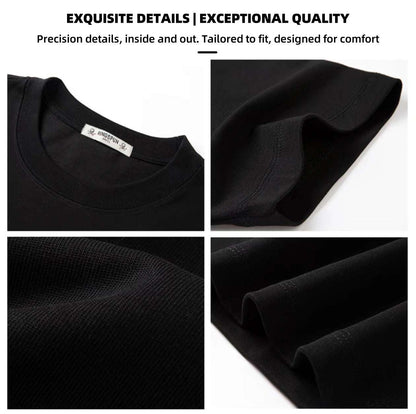 New Arrivals Summer Unisex Loose Short Sleeve:1.3 million - stitch high-quality Heavyweight Pure Cotton Embroidered Fashion T-Shirt