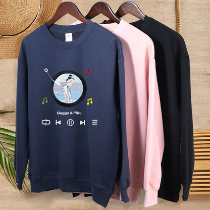 Custom Embroidered Sweatshirt Portrait Music Player Couple Family Gift |  2025 New Arrivals