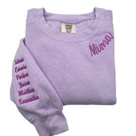 Custom Embroidered Mama Sweatshirt with Kid Names | Personalized Mother's Day Gift