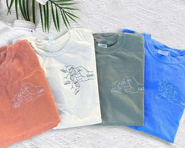 Personalized Father's Day Gift: Embroidered Dad Fist Bump Shirt with Kids' Names – Family T-Shirt Keepsake