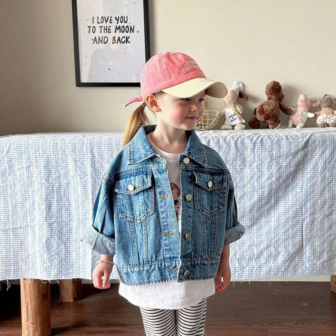 Personalized Kids Denim Jacket with Names | Easter Spring Fashion Outerwear for Toddler Girls & Boys
