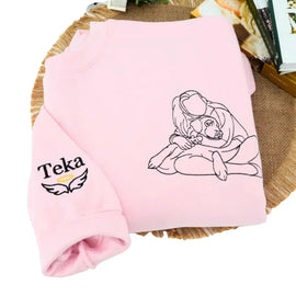 Portrait From Photo! Unique Embroidered Dog Sweatshirt - Memorable Birthday Gift for Dog Mom/Dad