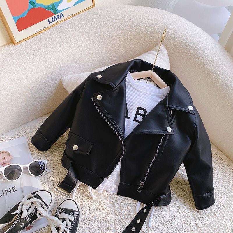 New Arrival children's clothing PU Leather Jacket for Kids with Customizable Unisex design