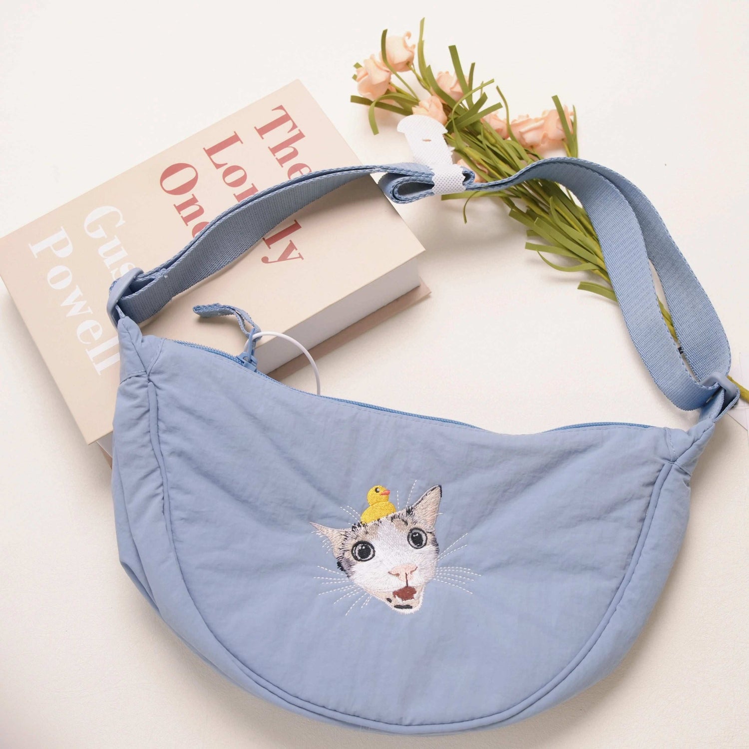 Customizable Pet Embroidery Crossbody Bag - Multiple Colors Available