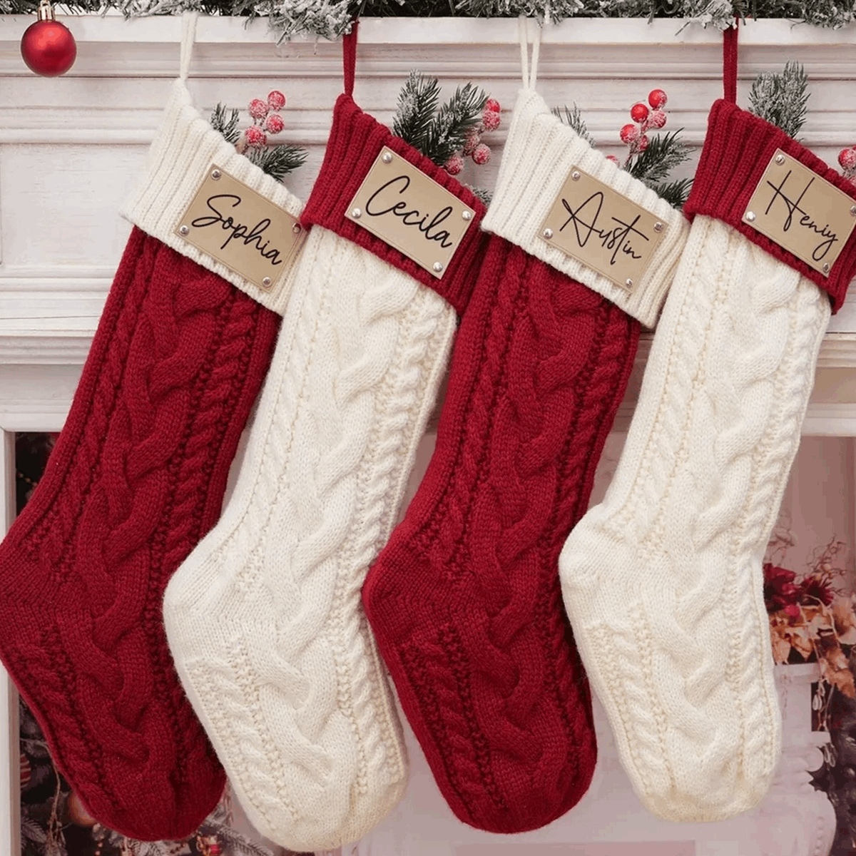 2025 New Embroidered Christmas Stocking - Holiday Decor Embroidered Sock Christmas Decoration Accessory