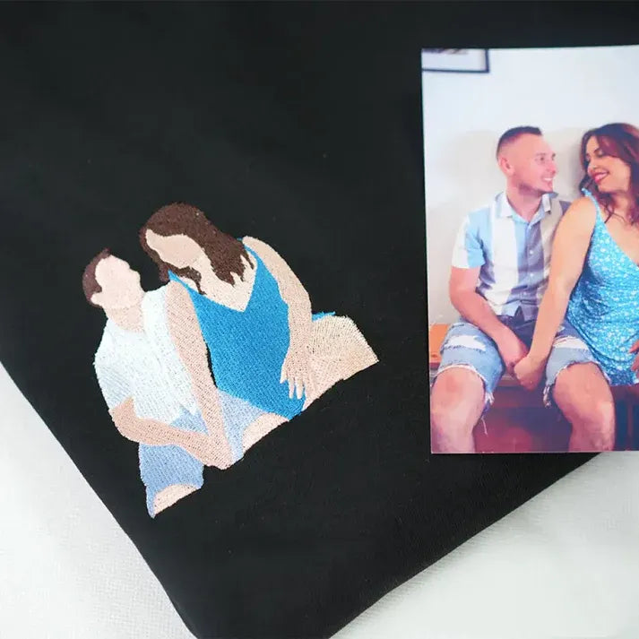 Black Sweatshirt Hoodie for Couples | Custom Embroidery Hoodie