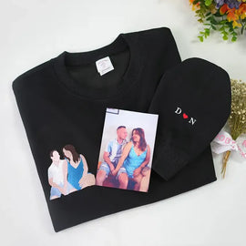 Black Sweatshirt Hoodie for Couples | Custom Embroidery Hoodie