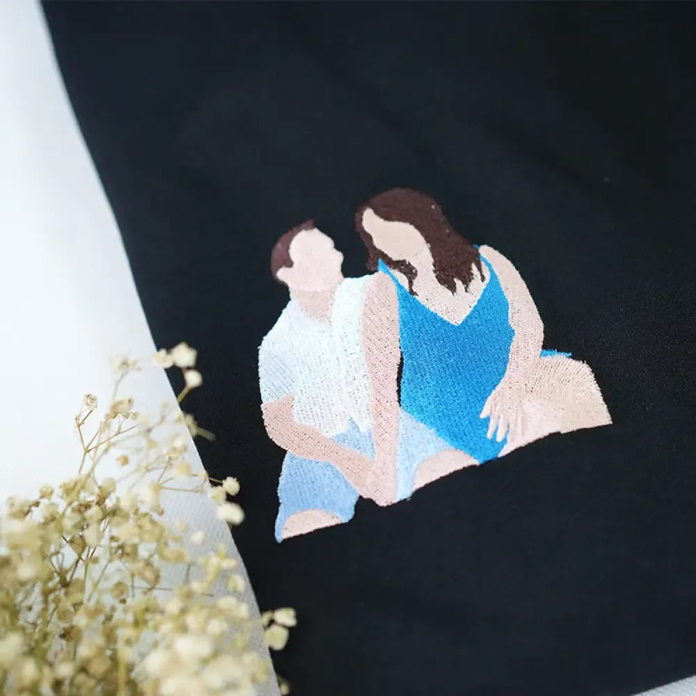 Black Sweatshirt Hoodie for Couples | Custom Embroidery Hoodie