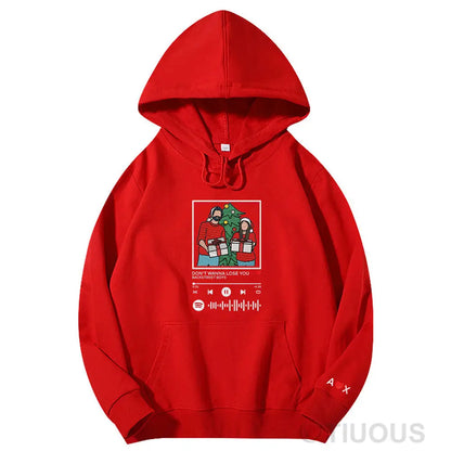 Christmas Special: Customized Couples Music Player Embroidered Hooded Sweatshirts The Best Gift For