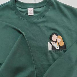 Colorful Custom Embroidery for Couples - Personalized Matching Embroidered Gifts