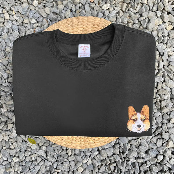 Custom Embroidered Pet Portrait Sweatshirt Hoodie