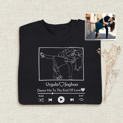 Custom Portrait Sweatshirt with Song | Personalized Embroidered Apparel