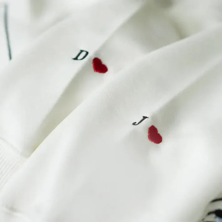 Custom Embroidered Sweatshirts with Music Player for Couples, Best Anniversary Outfits for Couples - Tiuous