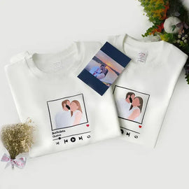 Custom Embroidered Sweatshirts with Music Player for Couples, Best Anniversary Outfits for Couples - Tiuous