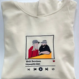 Custom music player embroidered T-shirt for two people photo - Tiuous