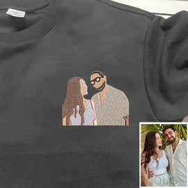 Customized Couple Embroidered Sweatshirt Hoodie