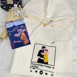 Customized Couple Music Player Embroidered Sweatshirt