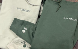 Custom Roman Numeral Initials Hoodie