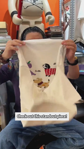 Heavy Embroidered Dog T-Shirt | Luminous 280g Cotton Tee | New Arrivals